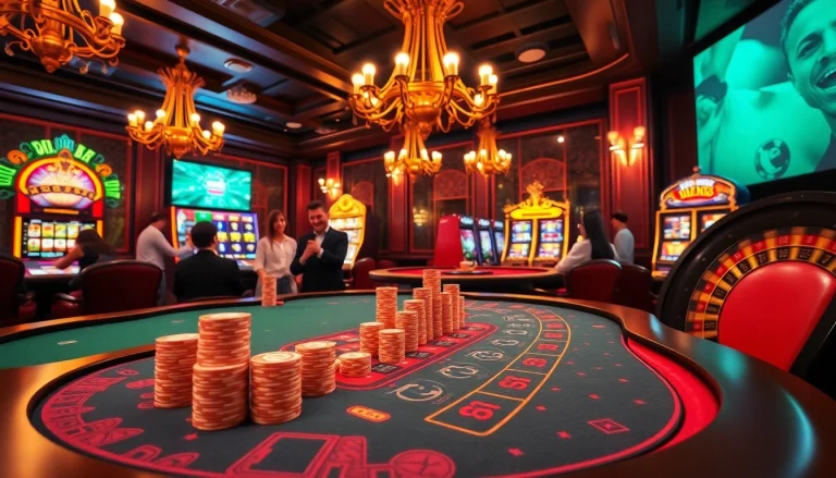 Explore how the bet vip app enhances gameplay at a lively casino with poker and vibrant slot machines.